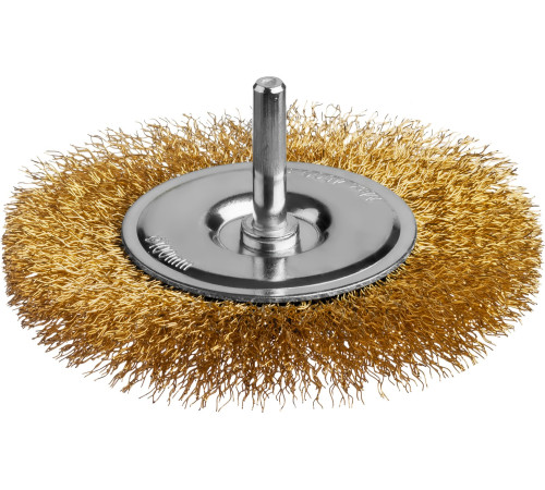 MIRAX 100 мм, витая стальная латунированная проволока 0.3 мм, щетка дисковая для дрели (35145-100) купить  в Сочи