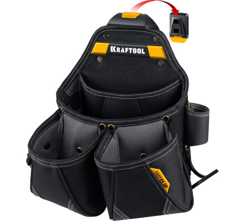 KRAFTOOL KP-15 с быстросъёмным креплением FastClip, 15 карманов и петель, 350 х 320 мм, поясная сумка (38771) купить в Сочи KRAFTOOL KP-15 с быстросъёмным креплением FastClip, 15 карманов и петель, 350 х 320 мм, поясная сумка (38771) купить в Сочи