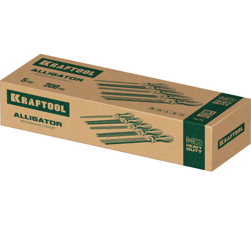 KRAFTOOL ALLIGATOR набор напильников, двухкомпонентная рукоятка, 200 мм купить  в Сочи