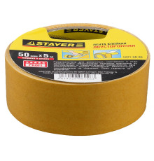 STAYER 50 мм, 5 м, на полипропиленовой основе, двухсторонняя клейкая лента (1221-50-05)
