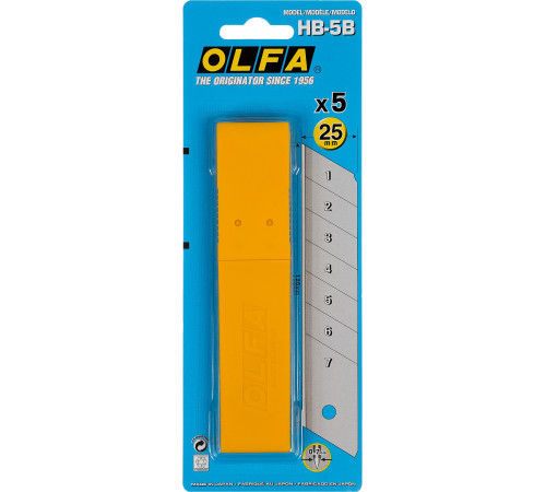 OLFA 25 мм, 5 шт, в пластиковом кейсе + блистер, сегментированные лезвия (OL-HB-5B) купить  в Сочи