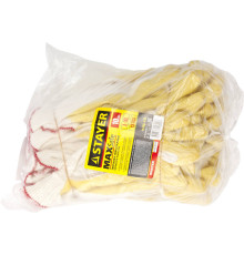 STAYER PROTECT, L-XL, х/б перчатки с одинарным латексным обливом, 10 пар (11408-H10)