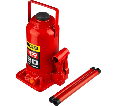 STAYER RED FORCE, 20 т, 242 - 452 мм, бутылочный гидравлический домкрат, Professional (43160-20) купить  в Сочи