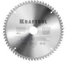 KRAFTOOL Multi Material, 230 х 30 мм, 64Т, пильный диск по алюминию (36953-230-30)