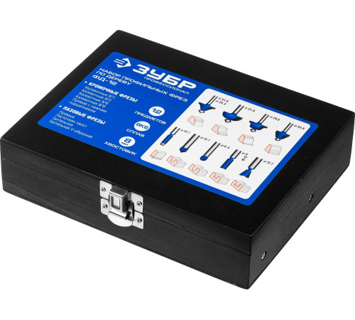 ЗУБР 12 шт, набор профильных фрез по дереву, Профессионал (28796-H12) купить  в Сочи