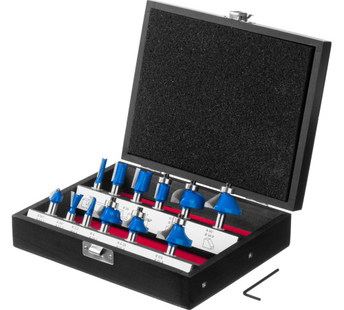 ЗУБР 12 шт, набор профильных фрез по дереву, Профессионал (28796-H12) купить  в Сочи