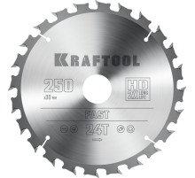 KRAFTOOL Fast, 250 х 30 мм, 24Т, пильный диск по дереву (36950-250-30)