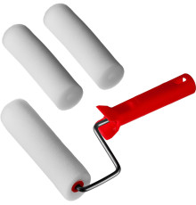 MIRAX ПОРОЛОН, 40 х 140 мм, бюгель 6 мм, 3 шубки + ручка, для водорастворимых ЛКМ, малярный валик в наборе (0363-14)