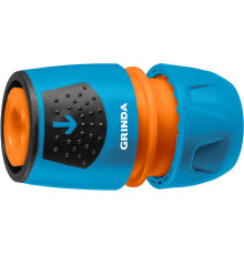 GRINDA TU-A, 1/2″ - 3/4″, быстросъемный, с автостопом, пластиковый с TPR, для шланга, универсальный соединитель, PROLine (8-426227)