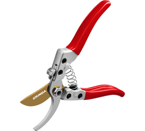 GRINDA G-13, 205 мм, закаленные лезвия, титановое покрытие, алюминиевые рукоятки, плоскостной секатор (423113) купить  в Сочи