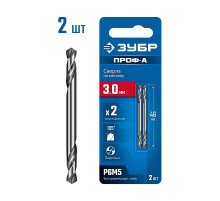 ЗУБР Профессионал 3.0х46мм, Сверло двухстороннее по металлу Проф-А, сталь Р6М5, класс А