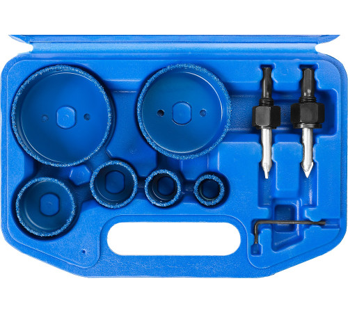 ЗУБР 6 шт, d 22, 28, 35, 44, 68, 73 мм, L 25 мм, карбид вольфрама, набор коронок-чашек с оснасткой, Профессионал (33360-H6) купить  в Сочи