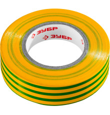 ЗУБР ЭЛЕКТРИК-20, 19 мм х 20 м, 6 000 В, желто-зеленая, не поддерживает горение, изолента ПВХ, Профессионал (1234-6)