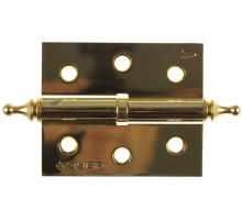 ЗУБР 75 x 63 х 2.5 мм, разъемная, левая, цвет латунь (PB), 2 шт, карточная петля (37605-075-1L)