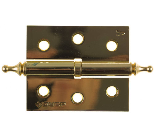 ЗУБР 75 x 63 х 2.5 мм, разъемная, левая, цвет латунь (PB), 2 шт, карточная петля (37605-075-1L) купить  в Сочи