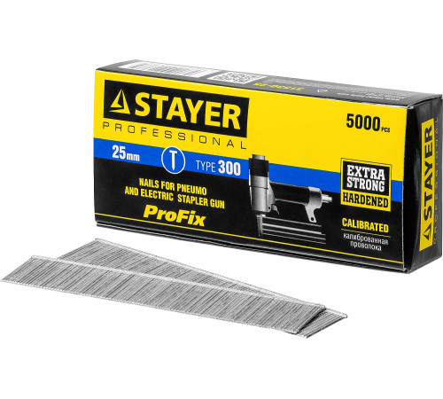 STAYER тип 18GA (47/300/F), 25 мм, 5000 шт, гвозди для нейлера, Professional (31530-25) купить  в Сочи