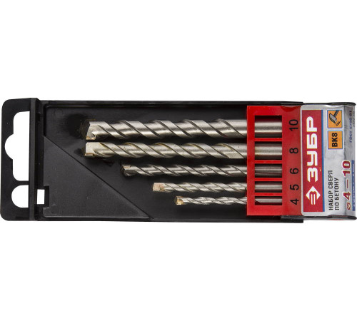 ЗУБР 5 шт: d 4-5-6-8-10 мм, набор сверл по бетону (2922-H5) купить  в Сочи