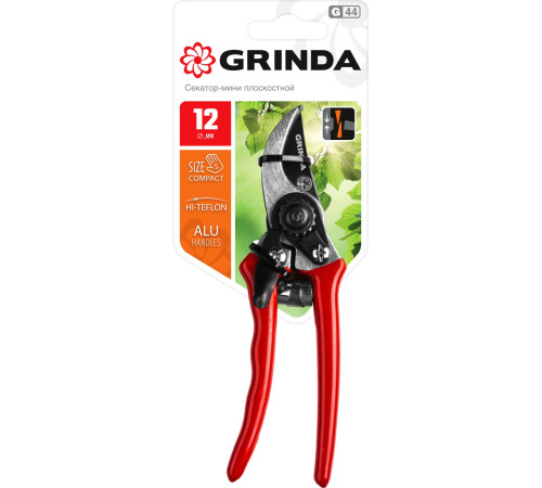 GRINDA G-44, 152 мм, закаленные лезвия, тефлоновое покрытие, алюминиевые рукоятки, виниловое покрытие, плоскостной мини-секатор (8-423000) купить в Сочи GRINDA G-44, 152 мм, закаленные лезвия, тефлоновое покрытие, алюминиевые рукоятки, виниловое покрытие, плоскостной мини-секатор (8-423000) купить в Сочи