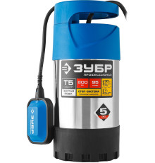 ЗУБР 800 Вт, дренажный насос с большим напором, корпус из нержавеющей стали, Профессионал (НПЧ-Т5-800-С)