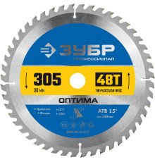 ЗУБР Оптима, 305 x 30 мм, 48Т, пильный диск по дереву, Профессионал (36903-305-30-48)