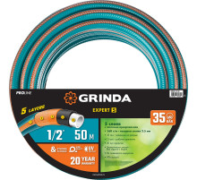 GRINDA EXPERT 5, 1/2″, 50 м, 35 атм, пятислойный, текстильное армирование, поливочный шланг, PROLine (429007-1/2-50)