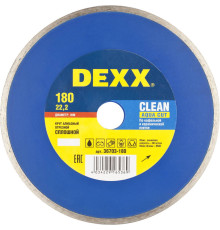 DEXX Clean Aqua Cut, 180 мм, (22.2 мм, 5 х 2.1 мм), сплошной алмазный диск (36703-180)