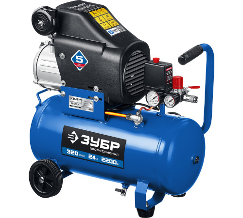 ЗУБР 320 л/мин, 24 л, 2200 Вт, масляный компрессор, Профессионал (КПМ-320-24) купить  в Сочи