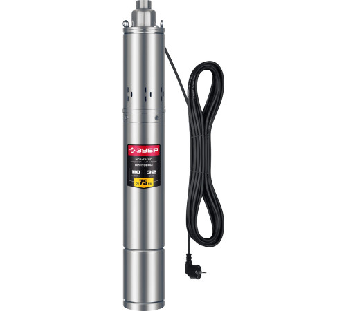 ЗУБР 900 Вт, 110 м напор, скважинный насос винтовой, корпус из нержавеющей стали (НСВ-75-110) купить  в Сочи ЗУБР 900 Вт, 110 м напор, скважинный насос винтовой, корпус из нержавеющей стали (НСВ-75-110) купить  в Сочи