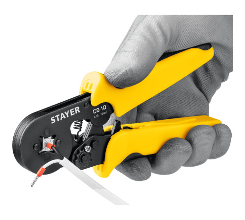 STAYER CS-10, 0.25 - 10 мм2, мультидиапазонные пресс-клещи с квадратным профилем для втулочных наконечников, Professional (44447) купить  в Сочи