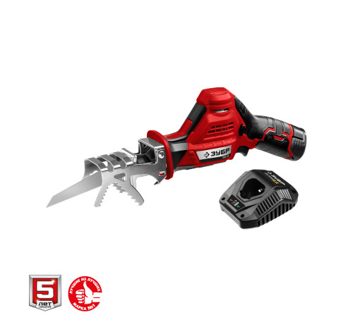 ЗУБР С1-12, 12 В, 80 мм, 1 АКБ (2 А·ч), сабельная пила (СПЛ-125-21) купить  в Сочи