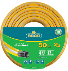 RACO COMFORT, 3/4″, 50 м, 25 атм, трёхслойный, армированный, поливочный шланг (40303-3/4-50) RACO COMFORT, 3/4″, 50 м, 25 атм, трёхслойный, армированный, поливочный шланг (40303-3/4-50)