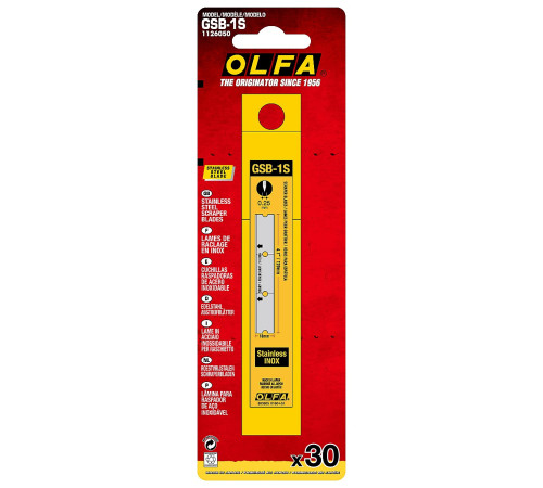 OLFA 30 шт, прямые лезвия GSR-1/3B GSR-2 для скребков 120 мм (OL-GSB-1S) купить  в Сочи