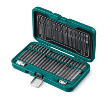 KRAFTOOL THS-42, 42 шт (HEX, TX, SPLINE) хвостовик 10 мм под квадрат 1/2″ набор специальных бит (26554)