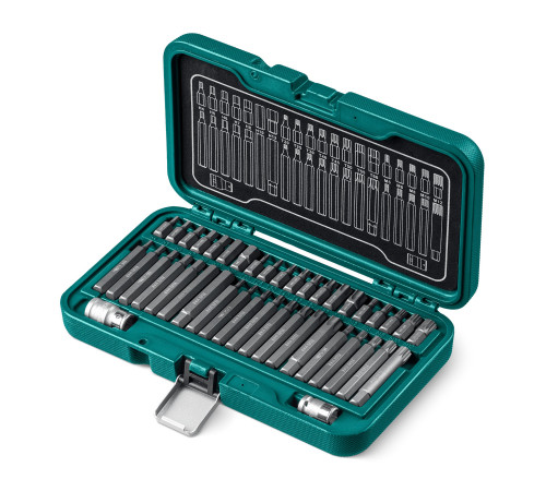 KRAFTOOL THS-42, 42 шт (HEX, TX, SPLINE) хвостовик 10 мм под квадрат 1/2″ набор специальных бит (26554) купить  в Сочи