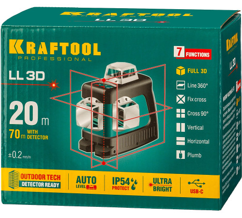 KRAFTOOL LL 3D, лазерный нивелир (34640) купить в Сочи KRAFTOOL LL 3D, лазерный нивелир (34640) купить в Сочи