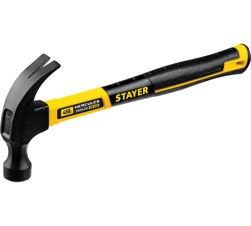 STAYER Hercules, 450 г, молоток-гвоздодёр столярный с фиберглассовой рукояткой, Professional (2026-450) купить в Сочи STAYER Hercules, 450 г, молоток-гвоздодёр столярный с фиберглассовой рукояткой, Professional (2026-450) купить в Сочи