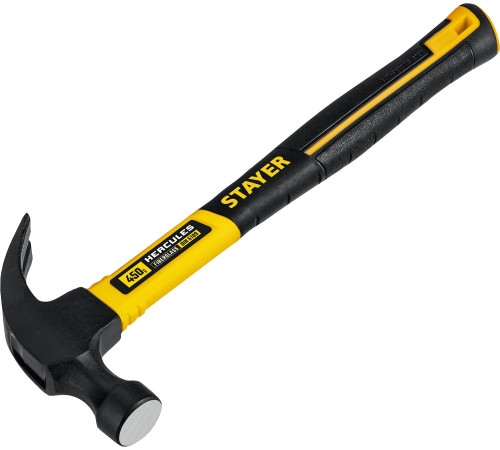STAYER Hercules, 450 г, молоток-гвоздодёр столярный с фиберглассовой рукояткой, Professional (2026-450) купить в Сочи STAYER Hercules, 450 г, молоток-гвоздодёр столярный с фиберглассовой рукояткой, Professional (2026-450) купить в Сочи