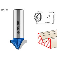ЗУБР 19 x 11 мм, радиус 4 мм, фреза пазовая фасонная №6, Профессионал (28745-19)