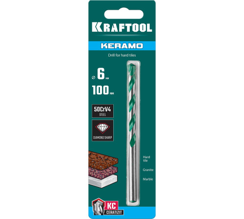 KRAFTOOL Keramo, 6 х 100 мм, тв.сплав КС, сверло по керамограниту (29175-100-6) купить в Сочи KRAFTOOL Keramo, 6 х 100 мм, тв.сплав КС, сверло по керамограниту (29175-100-6) купить в Сочи