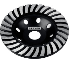 STAYER Турбо, d 125 мм, сегментированная алмазная шлифовальная чашка (33380-125)