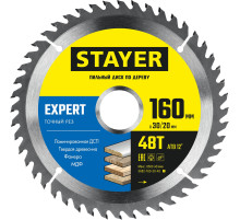 STAYER Expert, 160 x 30/20 мм, 48T, точный рез, пильный диск по дереву (3682-160-30-48)