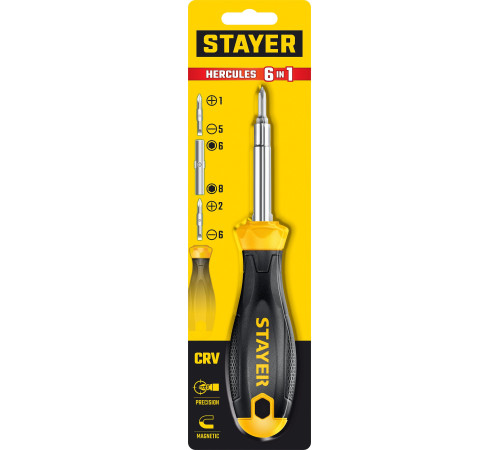 Комбинированная отвертка STAYER HERCULES 6-in-1 купить в Сочи Комбинированная отвертка STAYER HERCULES 6-in-1 купить в Сочи