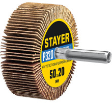 STAYER d 50 x 20 мм, P320, на шпильке d 6 мм, круг шлифовальный лепестковый (36607-320)