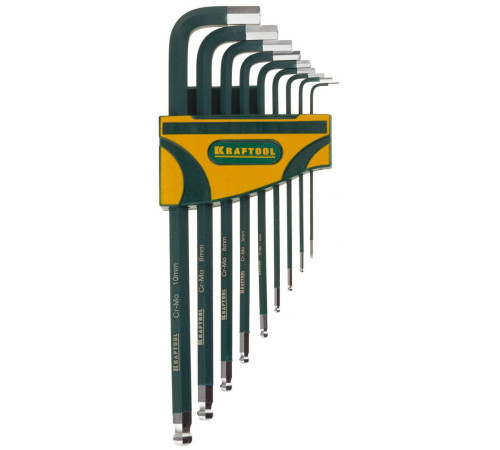 KRAFTOOL 9 шт, набор длинных имбусовых ключей (27445-H9) купить  в Сочи