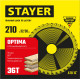 STAYER Optima, 210 x 32/30 мм, 36Т, оптимальный рез, пильный диск по дереву (3681-210-32-36) купить в Сочи