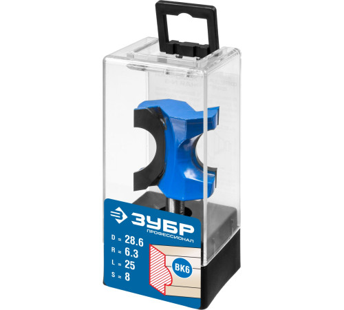 ЗУБР 28.6 x 25 мм, радиус 6.3 мм, фреза полустержневая, Профессионал (28723-28.6) купить  в Сочи