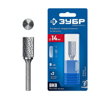 ЗУБР 14х25 мм, тип B (цилиндр с торцевыми зубьями), хв-к 6 мм, твердосплавная борфреза, ПРОФЕССИОНАЛ (28801-14-25)