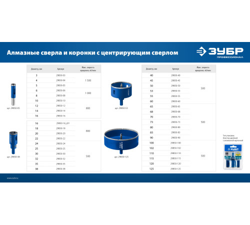 ЗУБР АГК, d 16 мм, Р60, алмазное трубчатое сверло, Профессионал (29850-16) купить  в Сочи