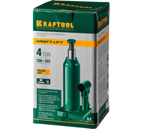 KRAFTOOL KRAFT-LIFT, 4 т, 194 - 372 мм, бутылочный гидравлический домкрат (43462-4) купить в Сочи KRAFTOOL KRAFT-LIFT, 4 т, 194 - 372 мм, бутылочный гидравлический домкрат (43462-4) купить в Сочи