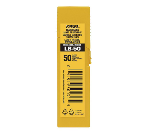 OLFA 18 мм, 50 шт, в пластиковом кейсе, сегментированные лезвия (OL-LB-50) купить  в Сочи